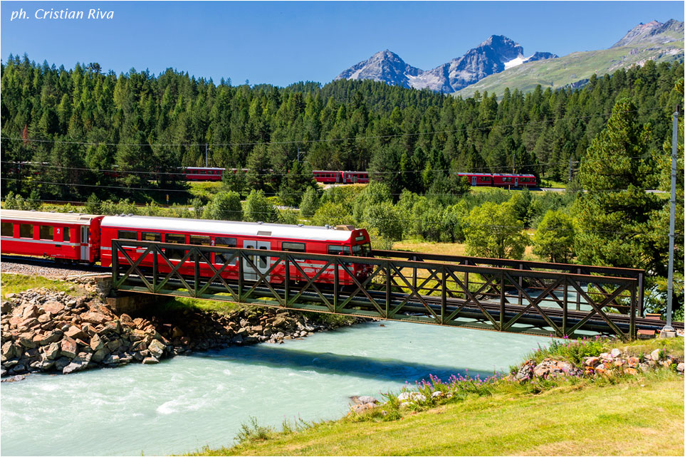 Capanna Boval e ghiacciaio Morteratsch: trenino rosso del Bernina