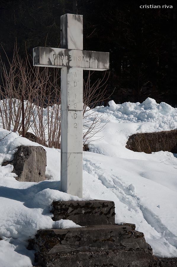 Ciaspolata in Valsorda: la croce di Salven