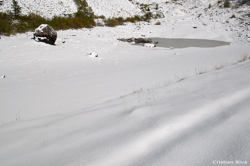 Lago Spigorel e la prima neve